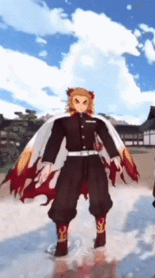 Dancing Rengoku Vs Akaza Animated GIF
