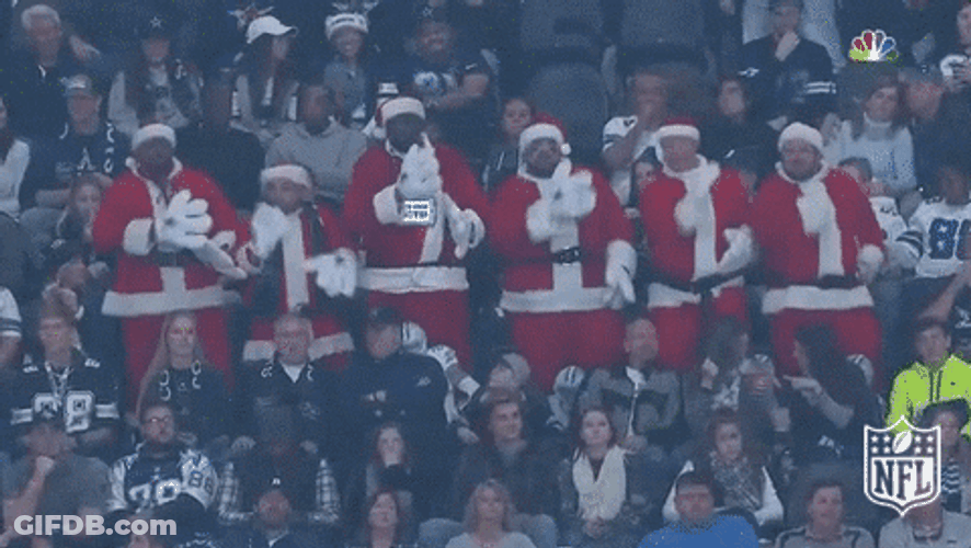 Dancing Santa Claus Football GIF