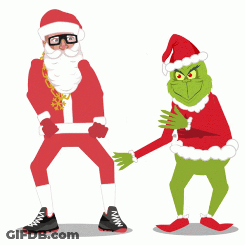 Dancing Santa Claus Grinch GIF