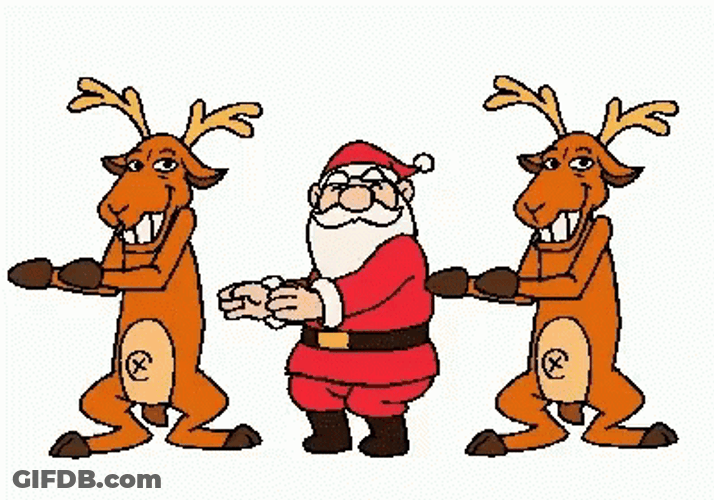 Dancing Santa Claus Reindeer GIF