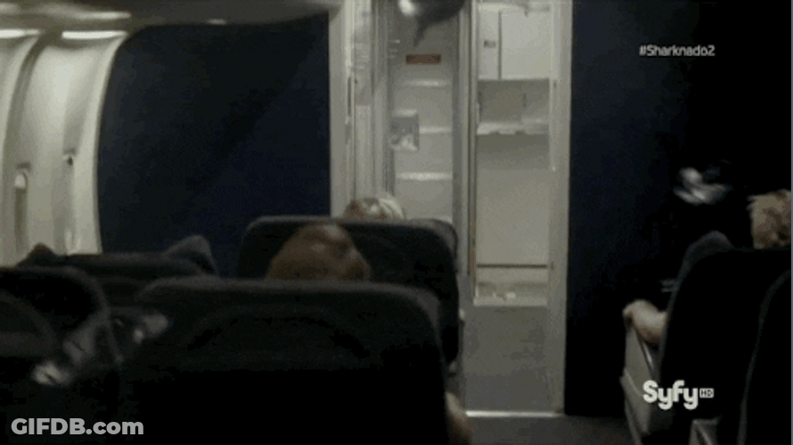 Dancing Shark On A Plane GIF