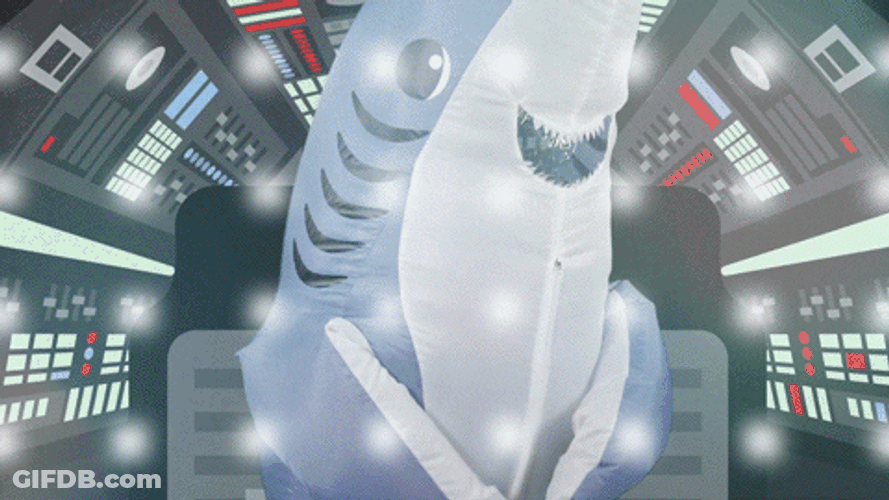 Dancing Shark On A Space Ship GIF