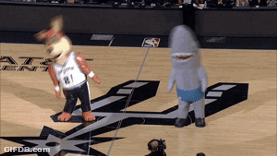 Dancing Shark With Mascots GIF