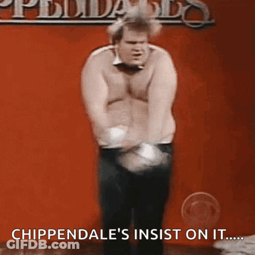Dancing Shirtless Man Chippendale Slogan GIF