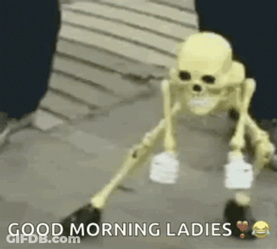 Dancing Skeleton Good Morning Halloween GIF