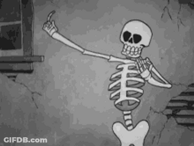 Dancing Skeleton Guitar Music Bones GIF
