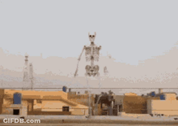 Dancing Skeleton Hands Up GIF