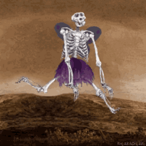 Dancing Skeleton Purple Fairy GIF