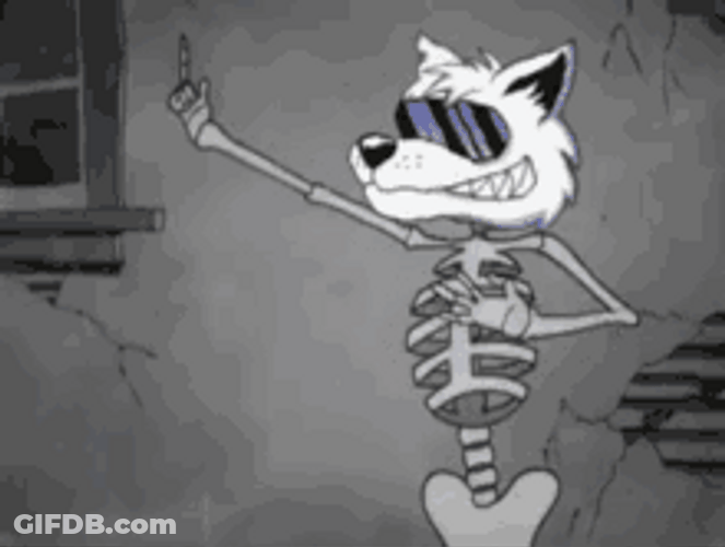 Dancing Skeleton Sly Fox GIF