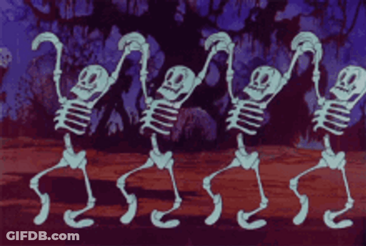 Dancing Skeletons Synchronized Hands GIF