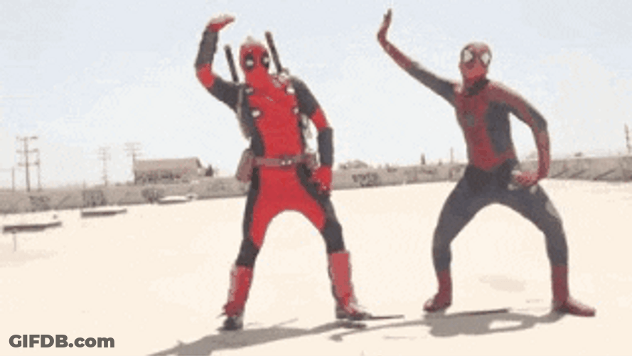 Dancing Spiderman Chest Pump GIF
