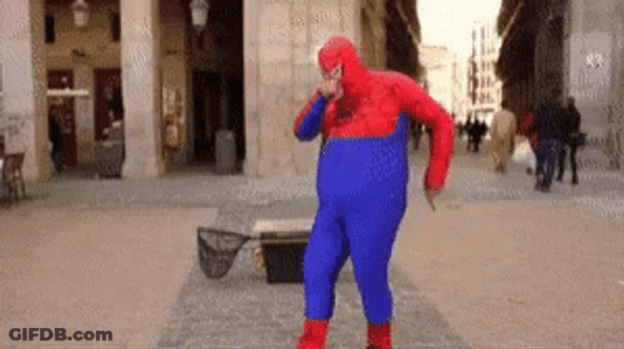Dancing Spiderman Funny Cosplay GIF