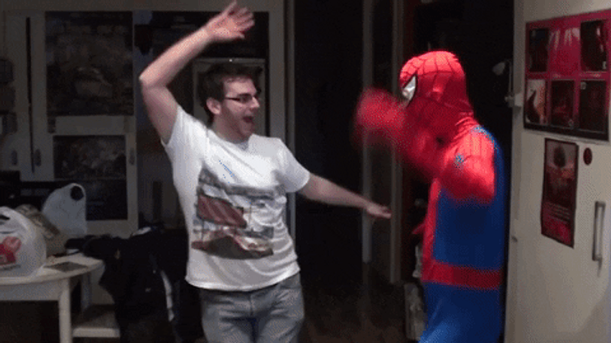 Dancing Spiderman House Party GIF