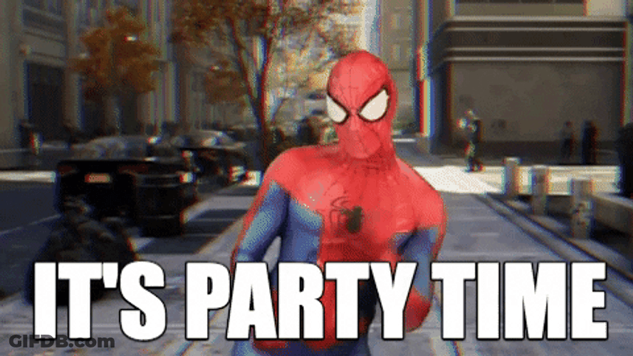 Dancing Spiderman Party Time GIF