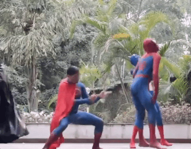 Dancing Spiderman Twerk Friends GIF
