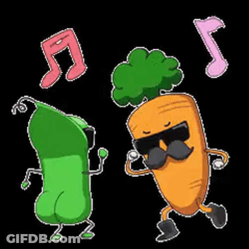 Dancing Spring Beans And Carrots GIF