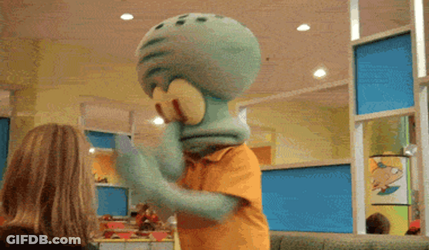 Dancing Squidward Mascot GIF