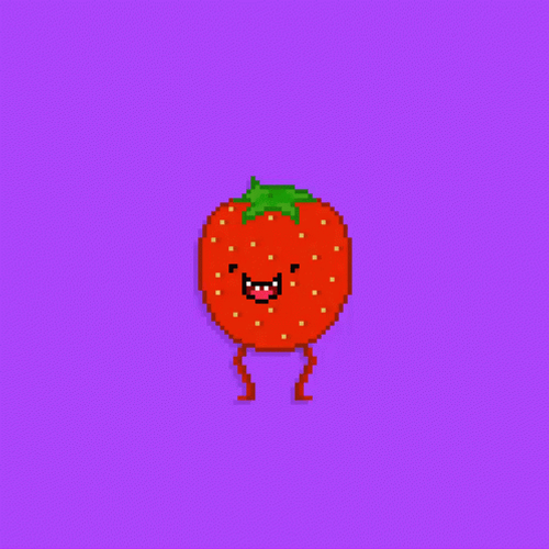 Dancing Strawberry Neon Lights GIF