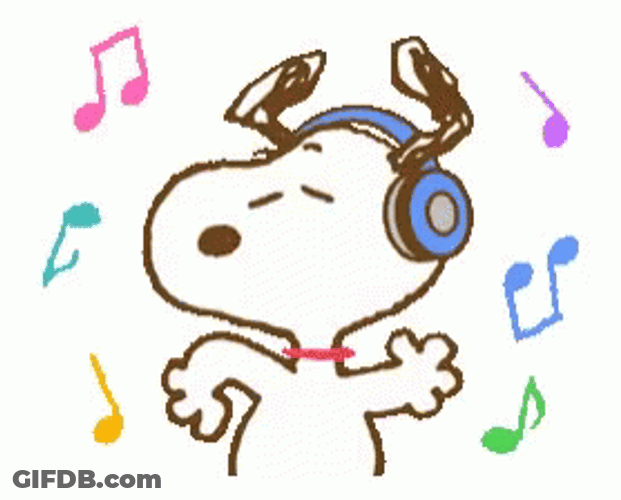 Dancing To Music Snoopy Animation GIF