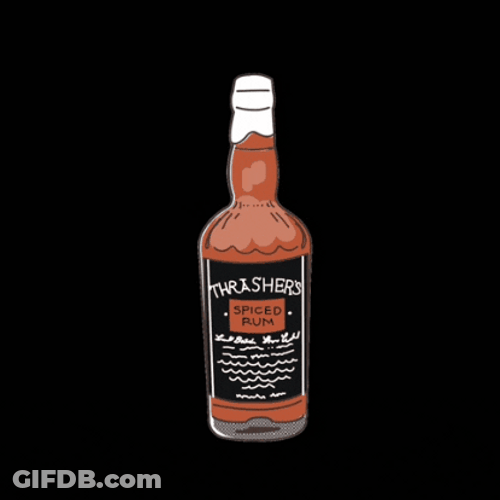 Dancing Trashers Rum Bottle GIF