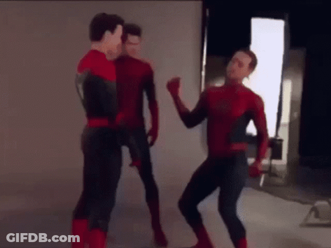 Dancing Trio Spiderman Meme GIF