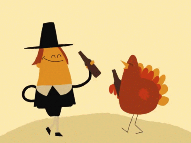 Dancing Turkey Pilgrims Break GIF