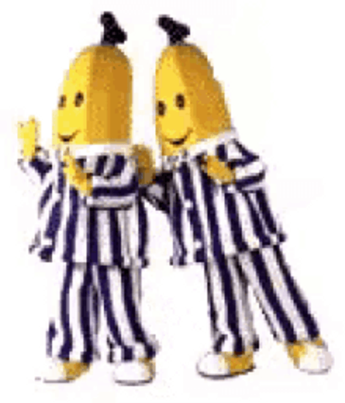 Dancing Twin Bananas In Pajamas GIF