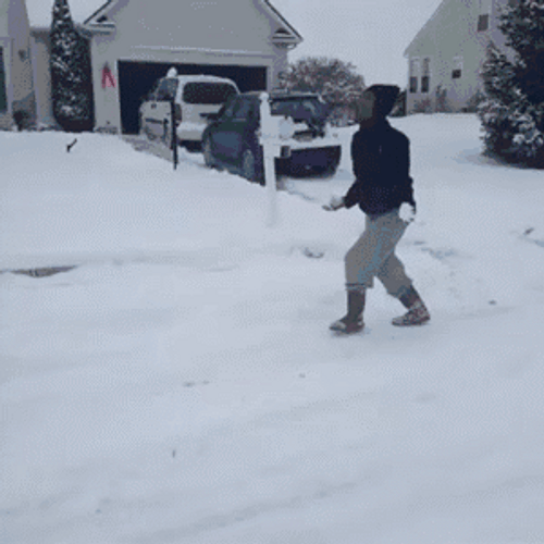 Dancing Twirling Split In Snow GIF