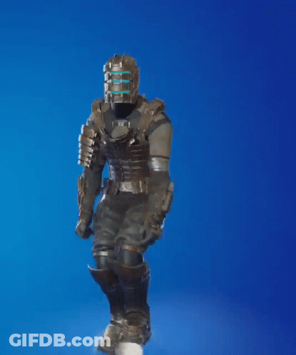 Dancing Video Game Character With Helmet And Armor GIF
