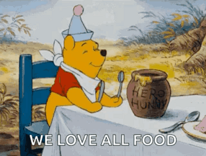 Dancing Winnie The Pooh We Love All Food GIF