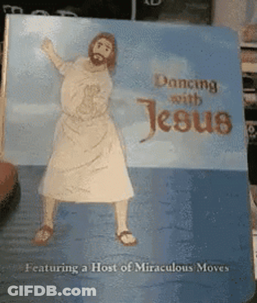 Dancing With Jesus Holographic Book Effect GIF