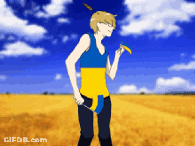 Dancing With The Flag Of Ukraine GIF