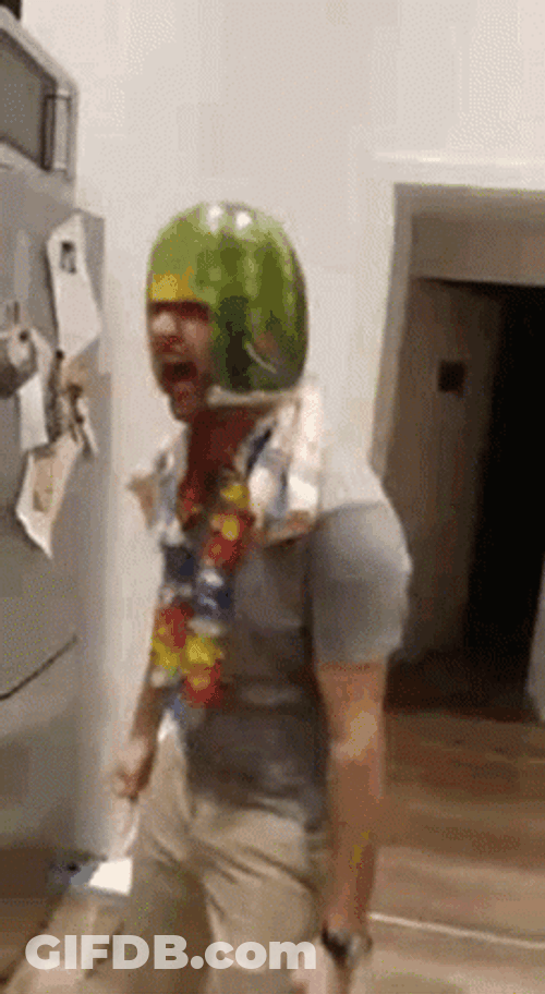 Dancing With Watermelon Helmet GIF