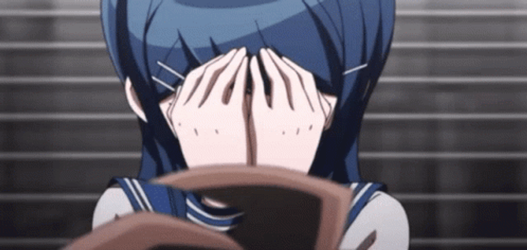 Danganronpa Sayaka Peek-A-Boo GIF