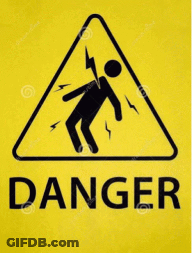 Danger Sign With Electrocution Silhouette GIF