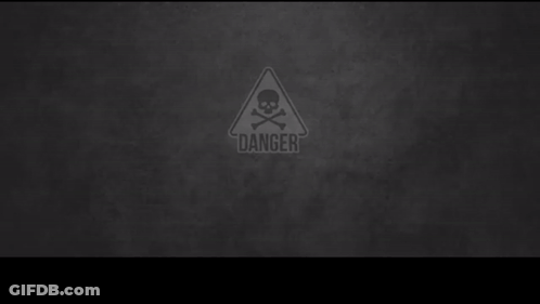 Danger Sign With Skull And Crossbones GIF
