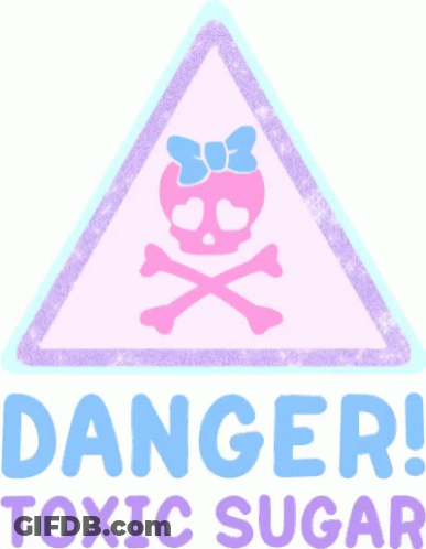 Danger Toxic Sugar Sign With Skull GIF
