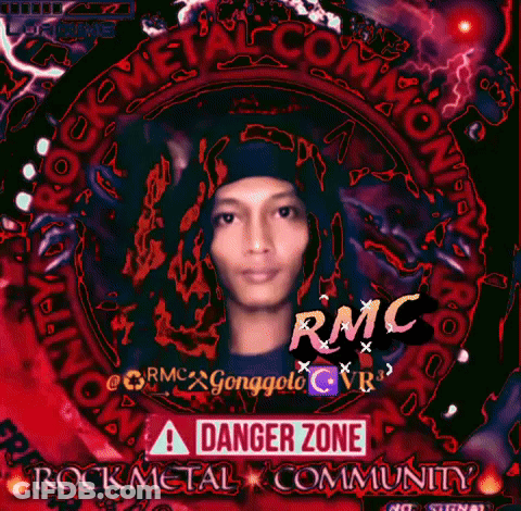 Danger Zone Rock Metal Community Poster With Man GIF