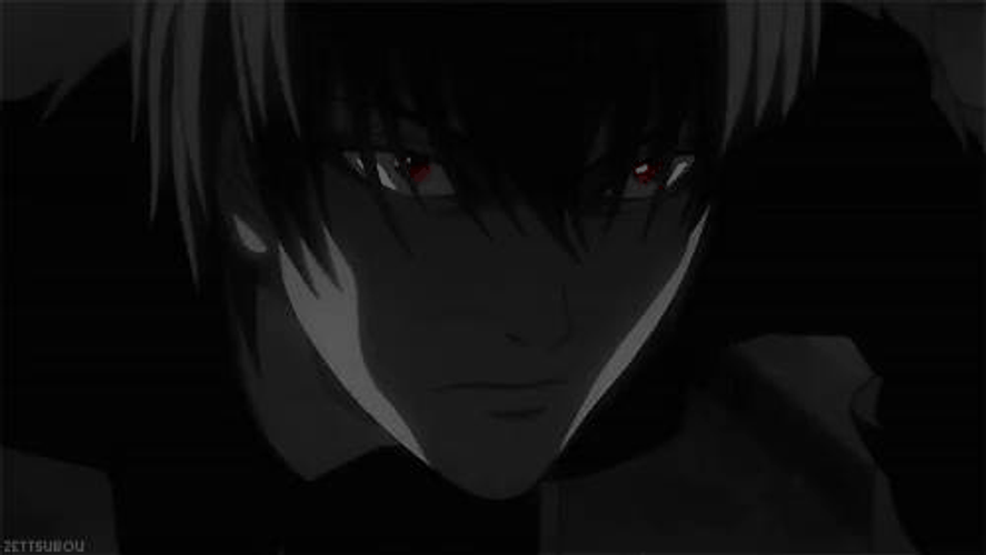 Dangerous Light Yagami Staring GIF