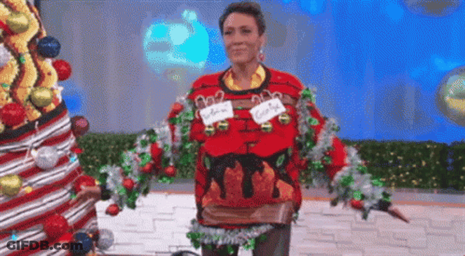 Dangling Decoration In Ugly Sweater GIF