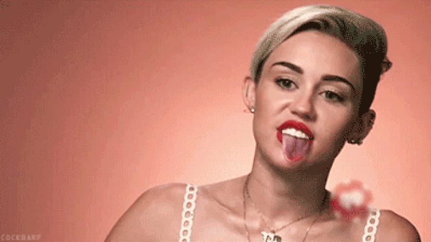 Dangling Tongue Meme Miley Cyrus GIF