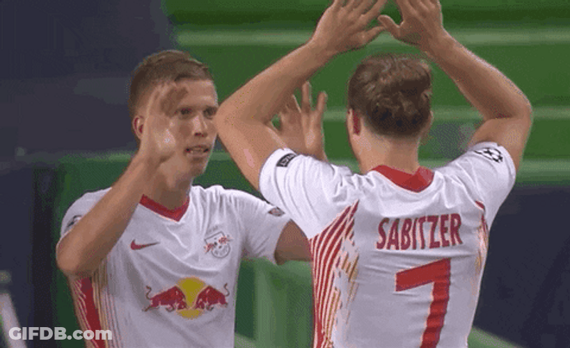 Dani Olmo Double High Five GIF