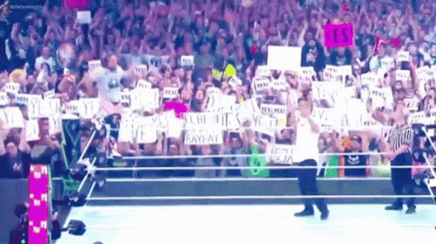 Daniel Bryan Yes Audience Cheer WWE GIF