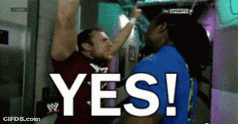 Daniel Bryan Yes Yell Kofi Kingston Hallway GIF
