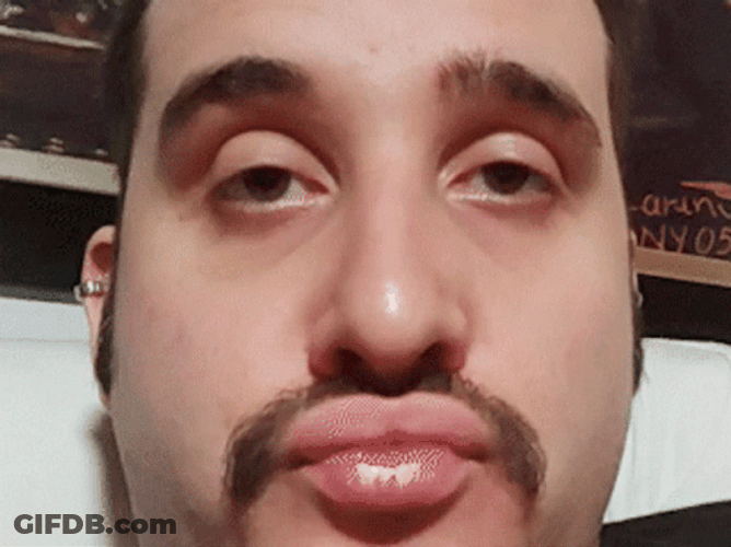 Daniel Duck Face Horshoe Mustache GIF