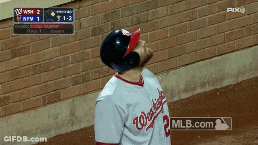 Daniel Murphy Looks Up GIF