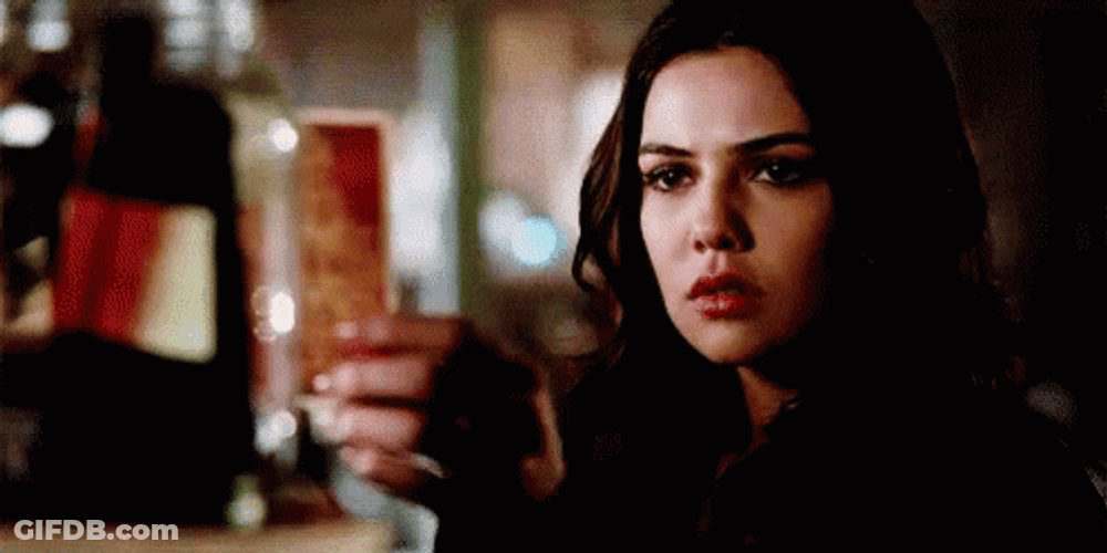 Danielle Campbell Davina Claire The Originals Holding Card GIF