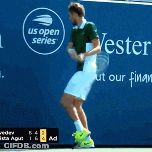 Daniil Medvedev Hitting A Board GIF