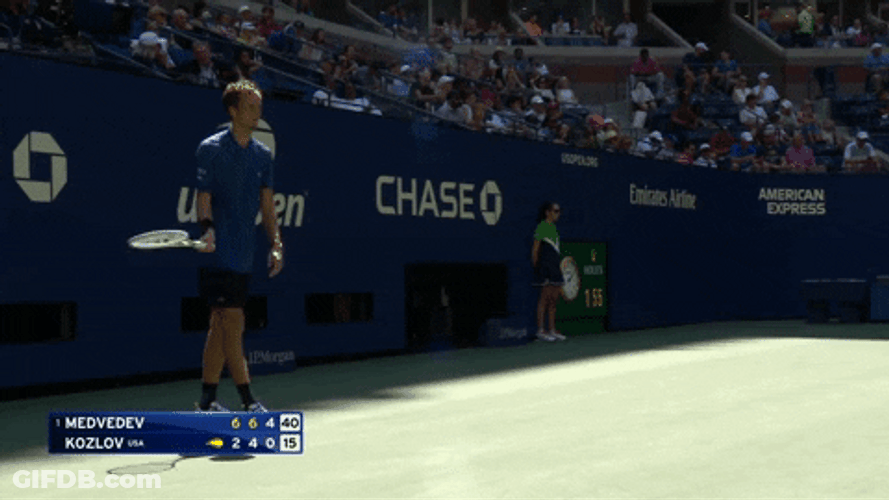 Daniil Medvedev Waving His Racket GIF