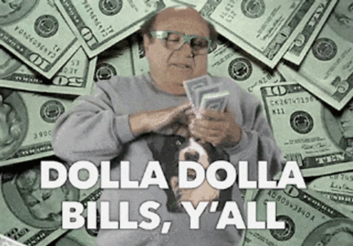 Danny DeVito Counting Dollar Bills GIF